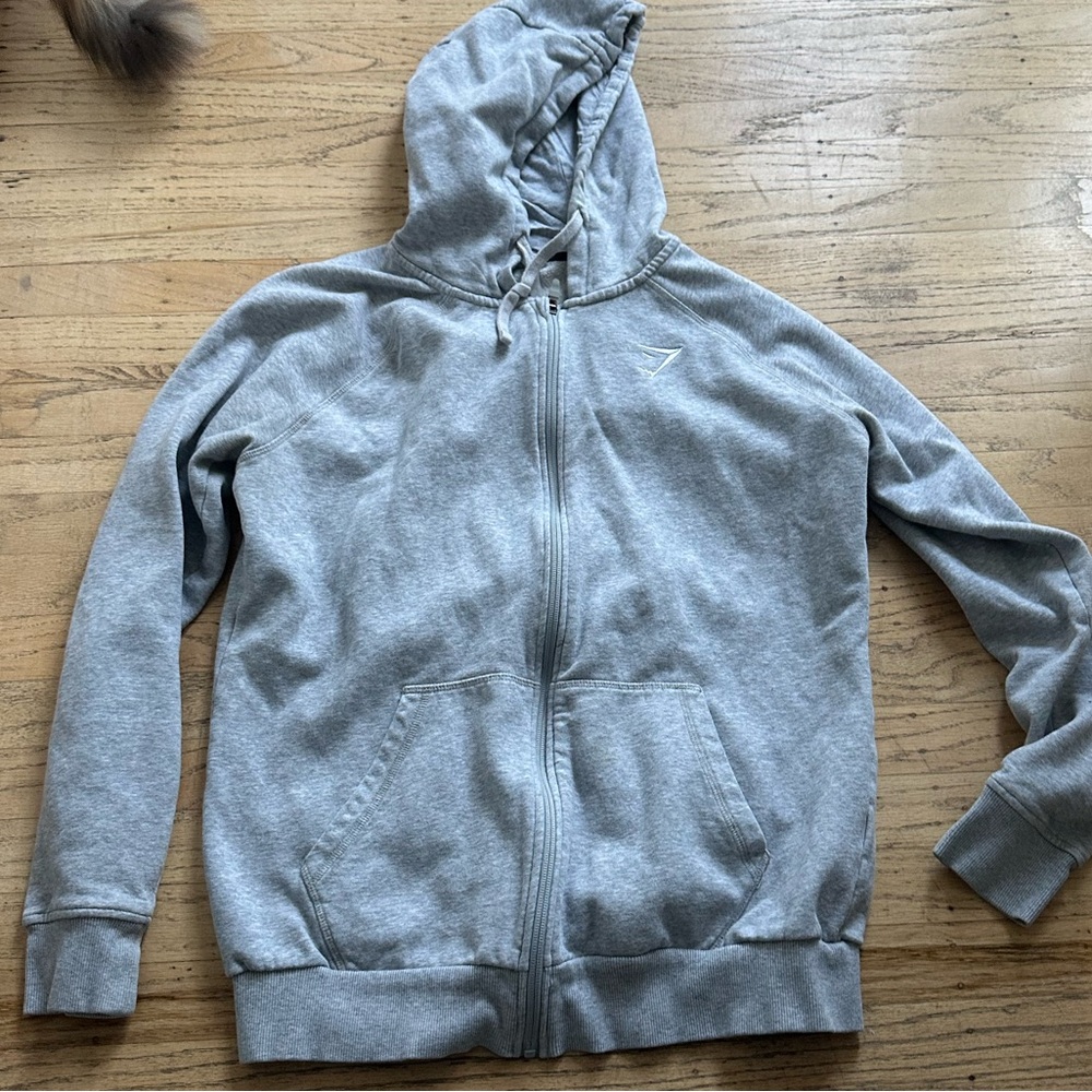 GYMSHARK-Oversized Crest Zip-Up hoodie